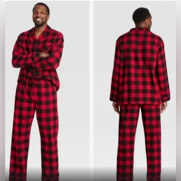 WONDERSHOP Men’s Lounge /
Pajama Set Red Buffalo Check, 💯 % Cotton NWT - Picture 1 of 16